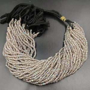 Natural Labradorite Faceted Rondelle Beads Labradorite Beads 3 mm Labradorite Rondelle Beads Labradorite Bead Strand Blue Fire Labradorite