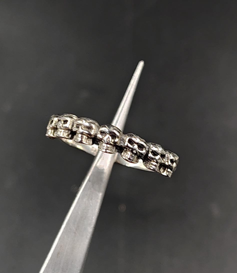 Sterling Silver Skull Band Ring - 925 Silver Rings for Women - Skull ...