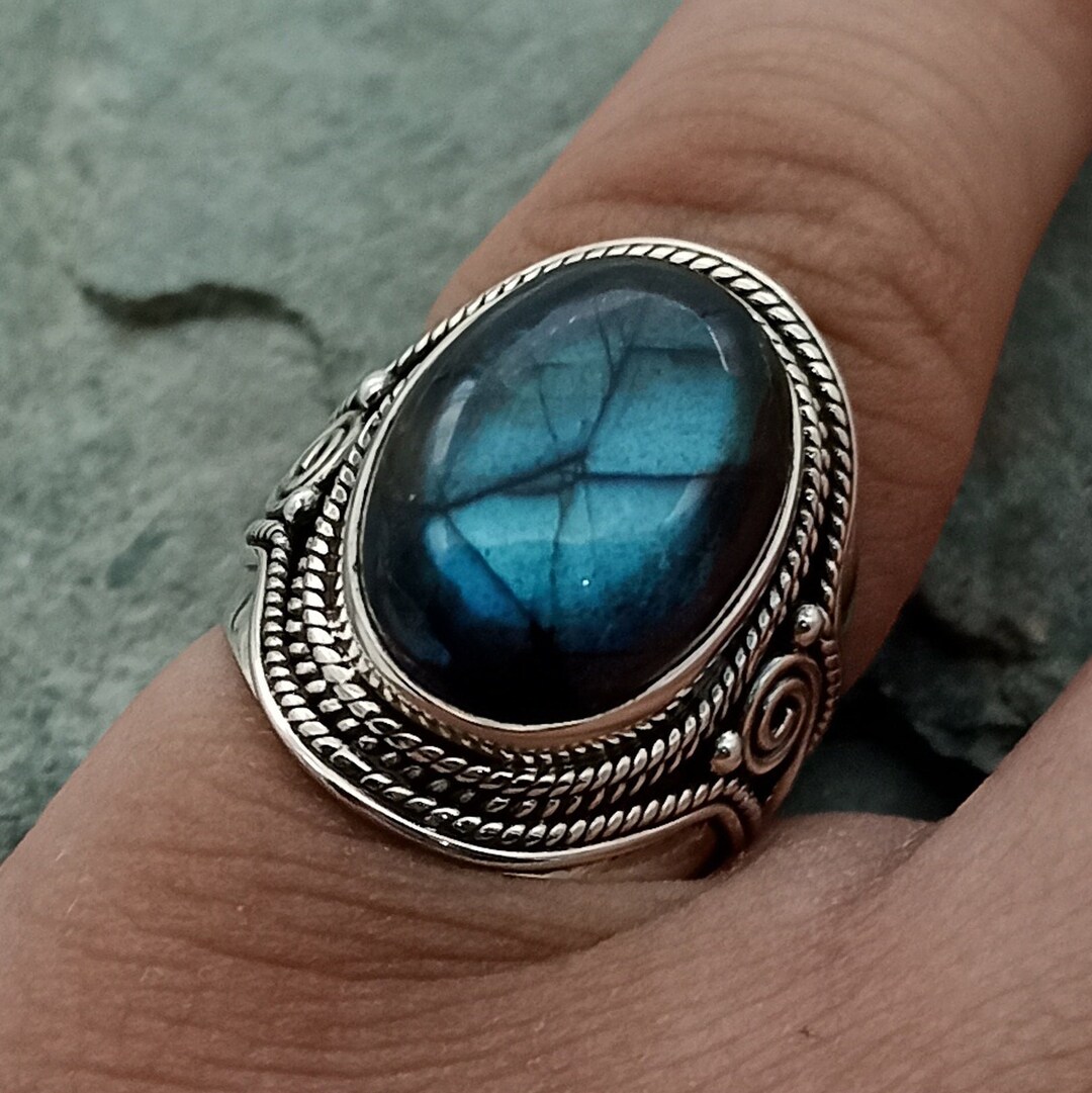 Labradorite Ring, 925 Solid Sterling Silver Ring, Ring, Oval ...