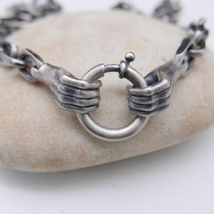 Mens Silver Necklace Handmade Necklace & Bracelet Viking Necklace Chunky Silver Chain 925 Sterling Silver 4.5mm 6mm 7.2mm