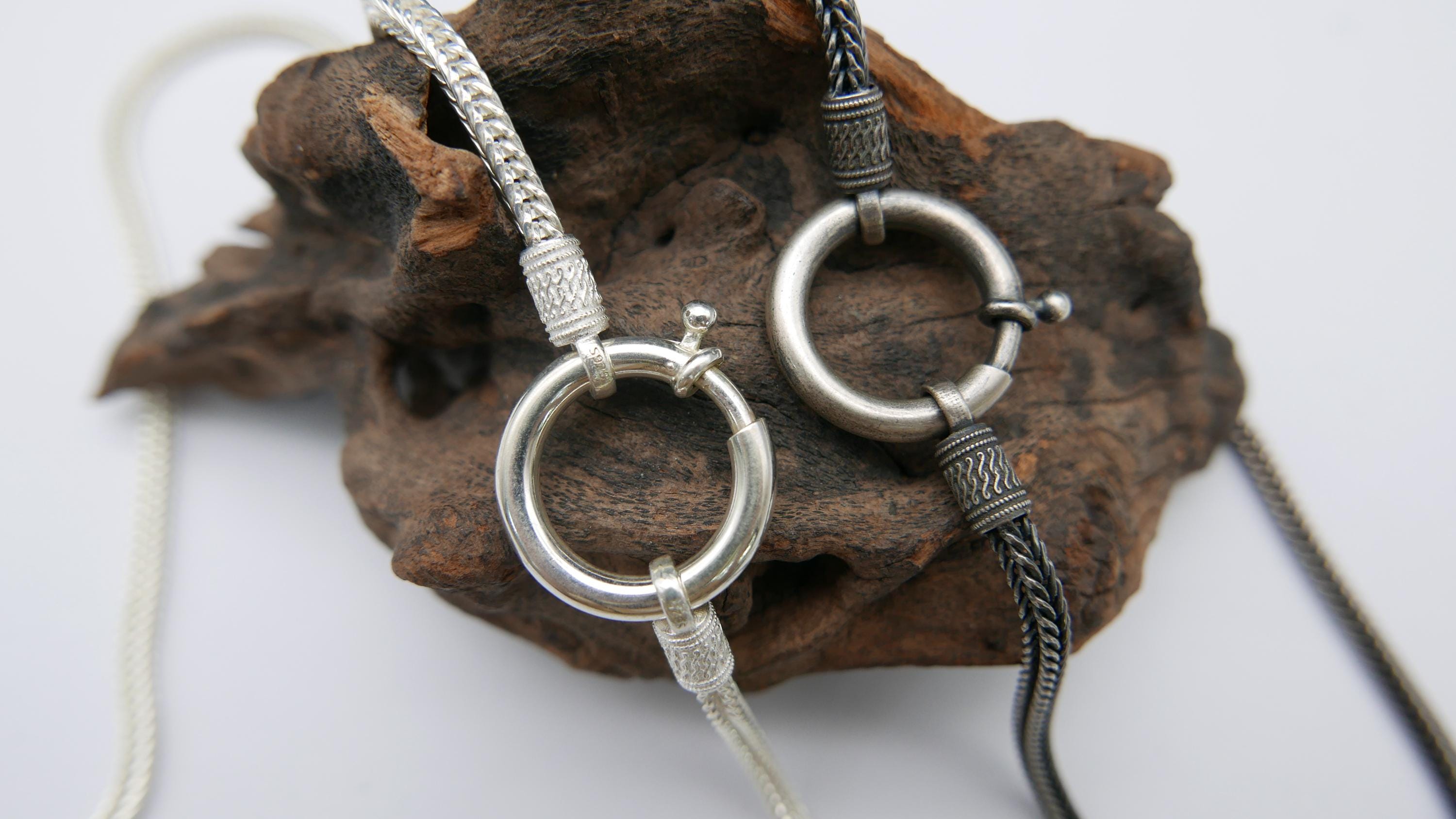 3mm Foxtail Chain Braid Chain Viking Necklace 925 Sterling