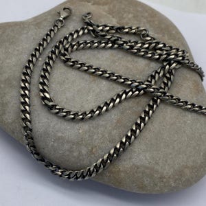 Mens Silver Chain Cuban Chain 925 Solid Silver Chain 4mm 5mm