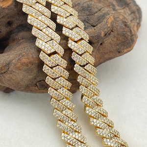 Hip Hop Chain Iced Out Necklace Men&#39;s Moissanite Cuban Link Chain Necklace 925 Silver Custom Bling Chain