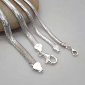 Slangketting Zachte slangenketting 925 sterlingzilver 4 mm 6 mm