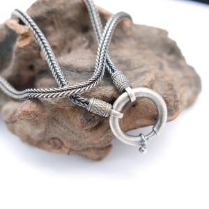 3mm Foxtail Chain Braid Chain Viking Necklace 925 Sterling Silver