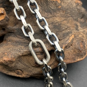 Silver Chain ,Men Necklace, Cable Chain, 6mm 7.2mm
