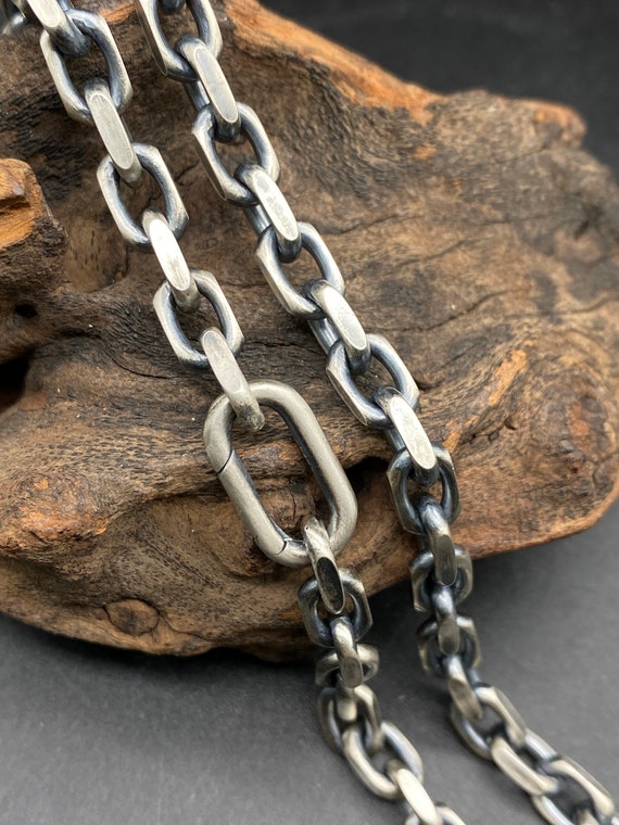 Silver Chain ,men Necklace, Cable Chain, 6mm 7.2mm - Etsy