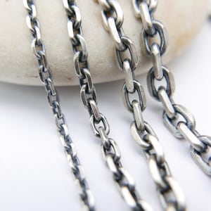 Sterling Silver Chain, Cable Chain, Men Necklace,Silver 925 Chains 2mm 3mm 4mm 5mm 6mm