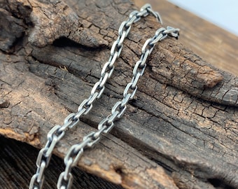 2.5mm Oxidized Silver Chain Cable Chain 925 Sterling Silver