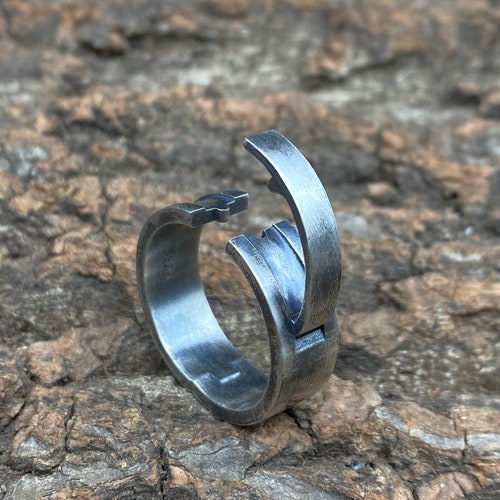 Hinged Ring for Large Knuckles Men's Band Personalized Etsy