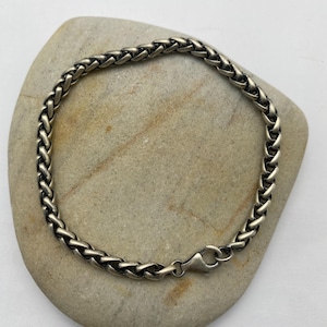 Silver Bracelet 5mm Wheat Chain Bracelet 925 Sterling Silver