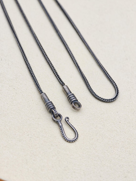1.3mm Foxtail Chaincrew Chain Viking Necklace Spin Necklace Small