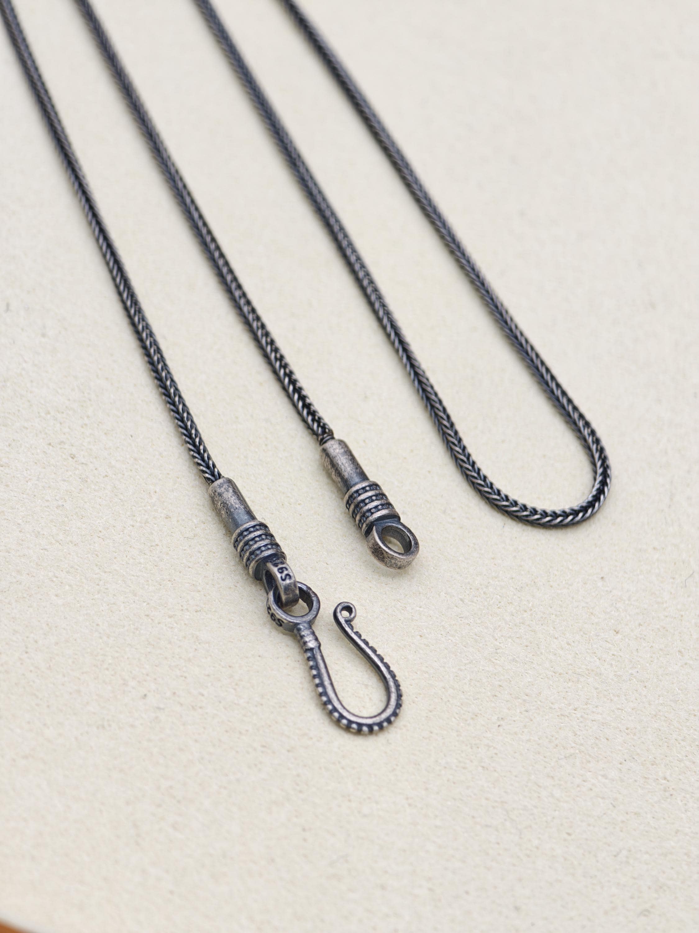 1.3mm Foxtail Chaincrew Chain Viking Necklace Spin Necklace Small