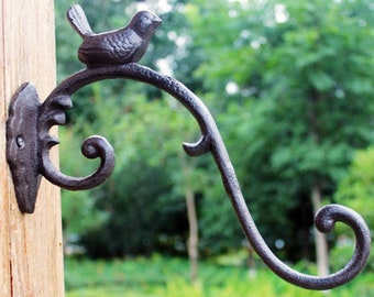Cast iron wall hook | Bird feeder hook | Plant hook | Metal plant hanger | Black decorative wall hook | Cast iron plant hanger