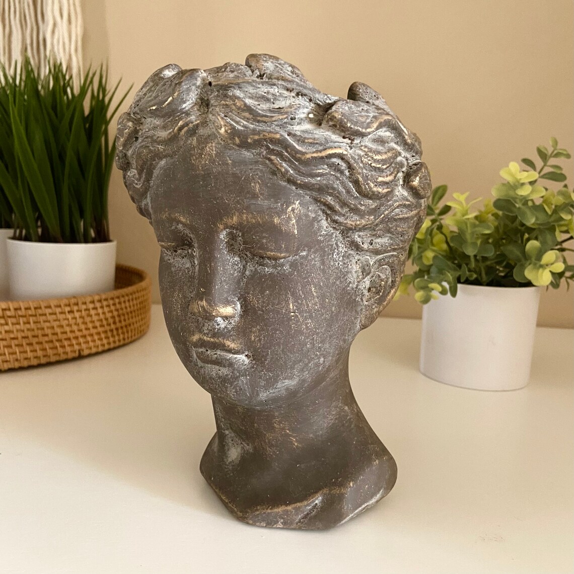 Greek Goddess Head Planter Woman Greek Bust Greek Statue Etsy