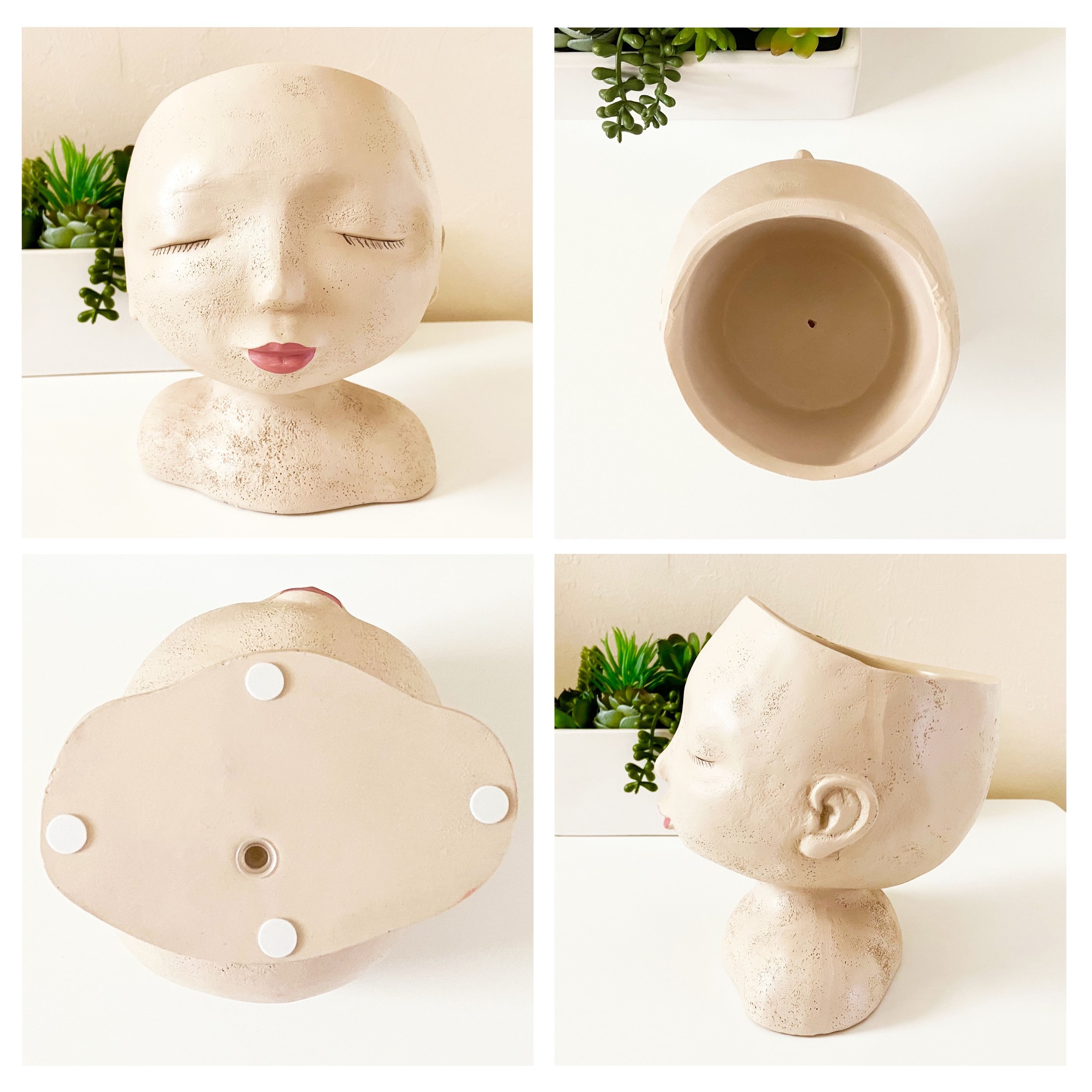 Woman Head Planter Fun Unique Customizable Lady Head Planter Etsy