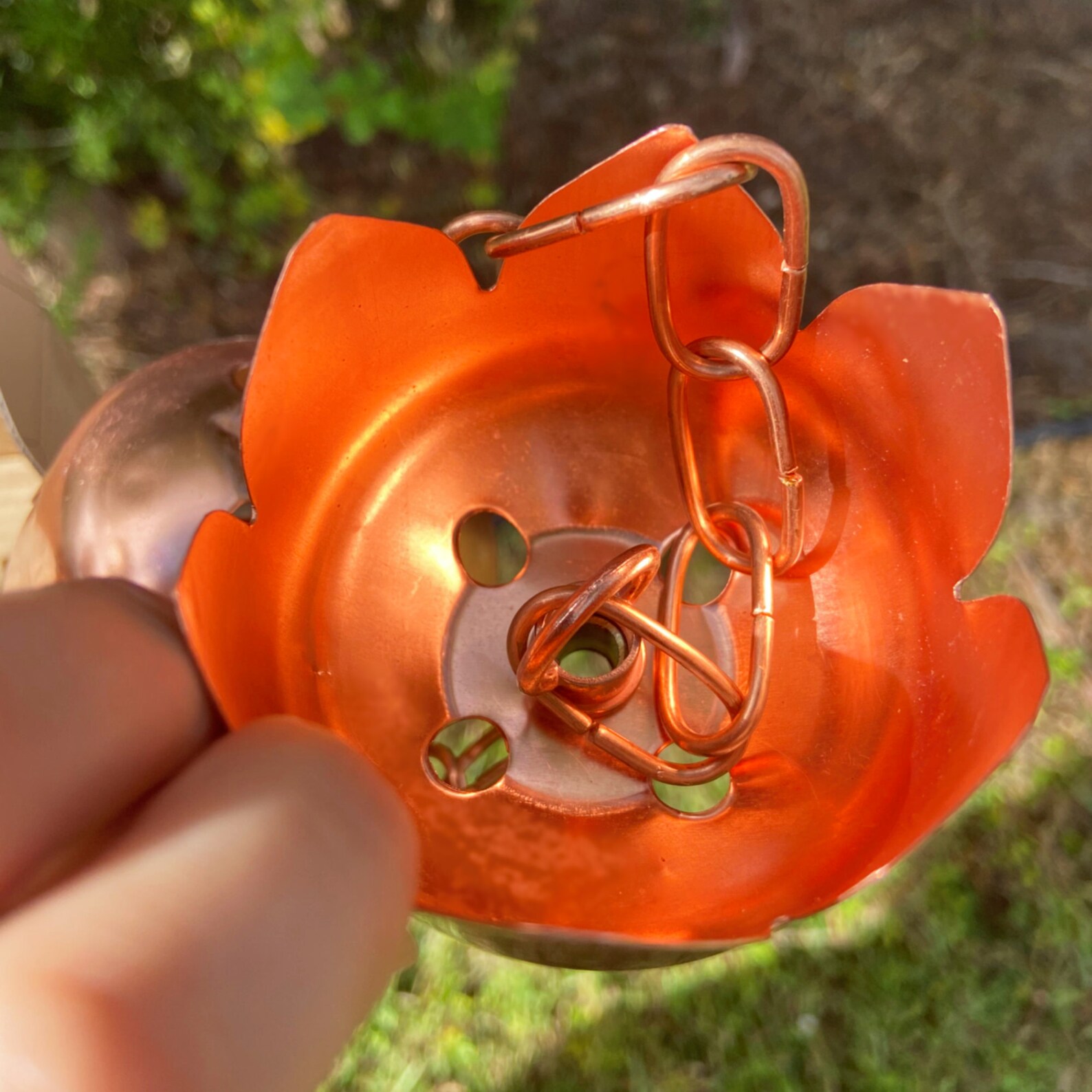 Pure Copper Rain Chain Handmade Rain Chain Outdoor Garden Etsy