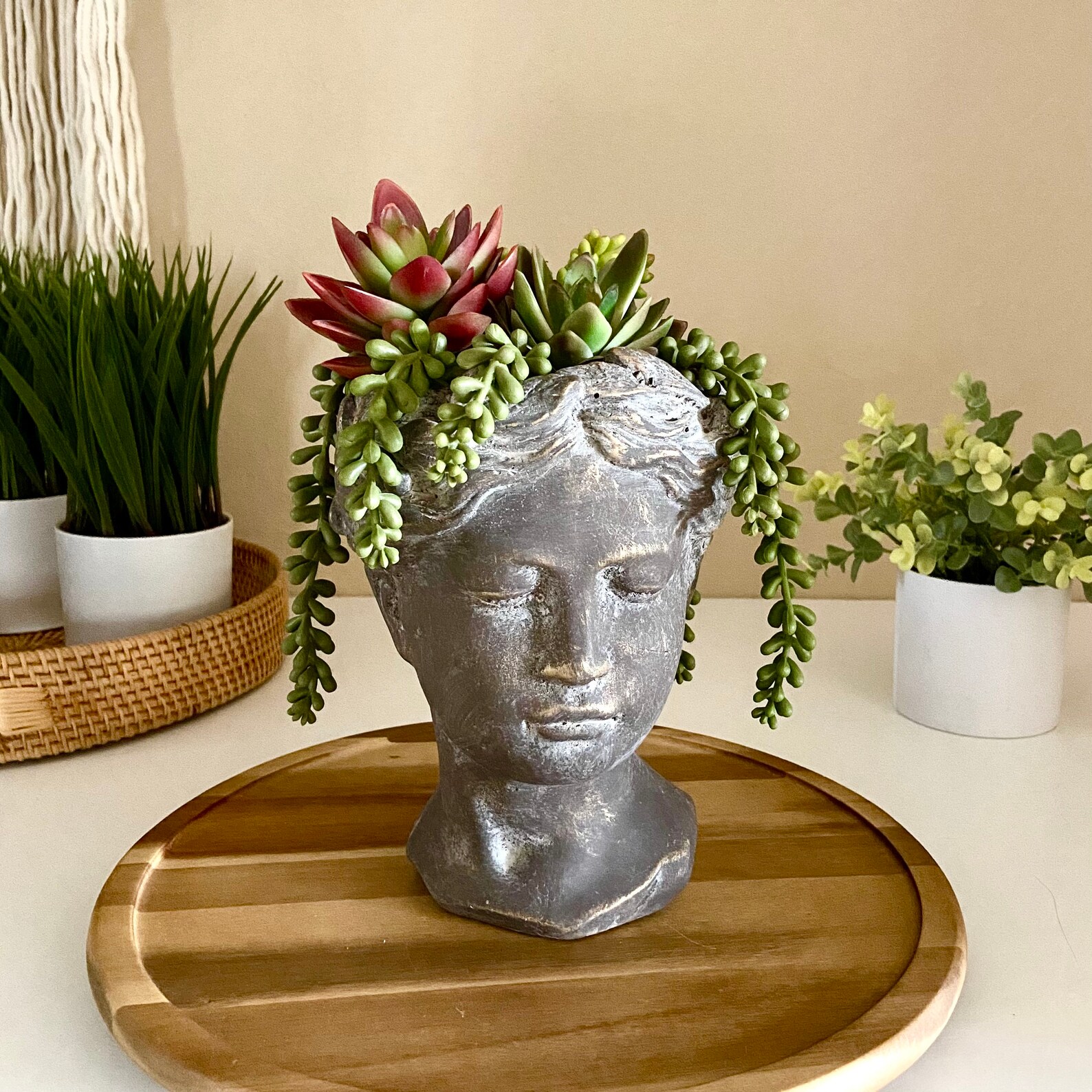 Greek Goddess Head Planter Woman Greek Bust Greek Statue Etsy