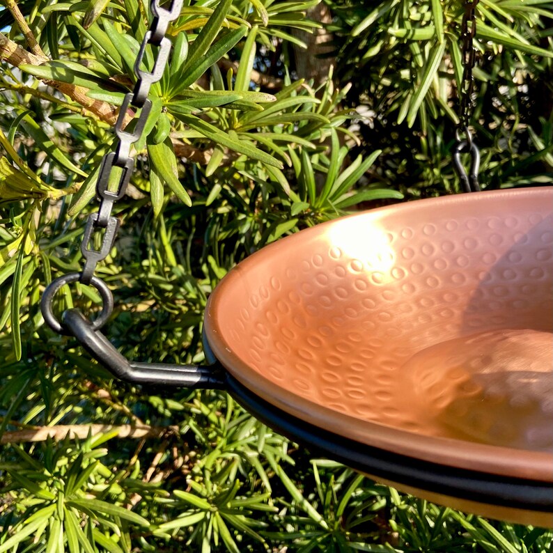 Solid Copper Bird Bath Hanging Bird Bath Metal Bird Bath Etsy