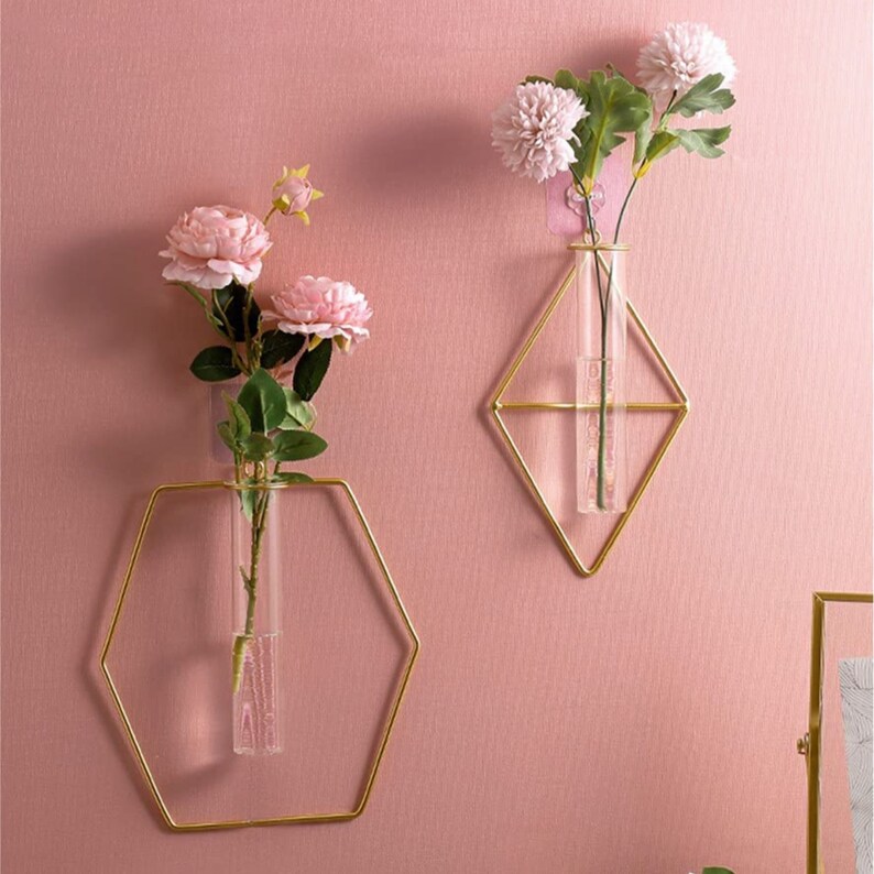 Glass Wall Vase Hydroponic Vase Planter Wall Hanging Etsy