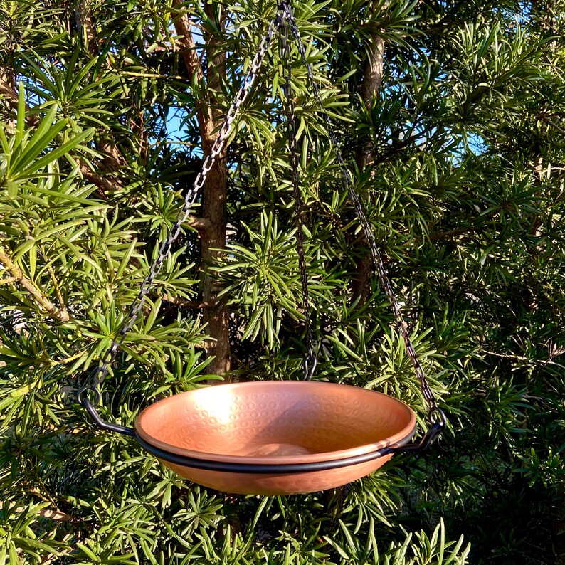 Solid Copper Bird Bath Hanging Bird Bath Metal Bird Bath Etsy