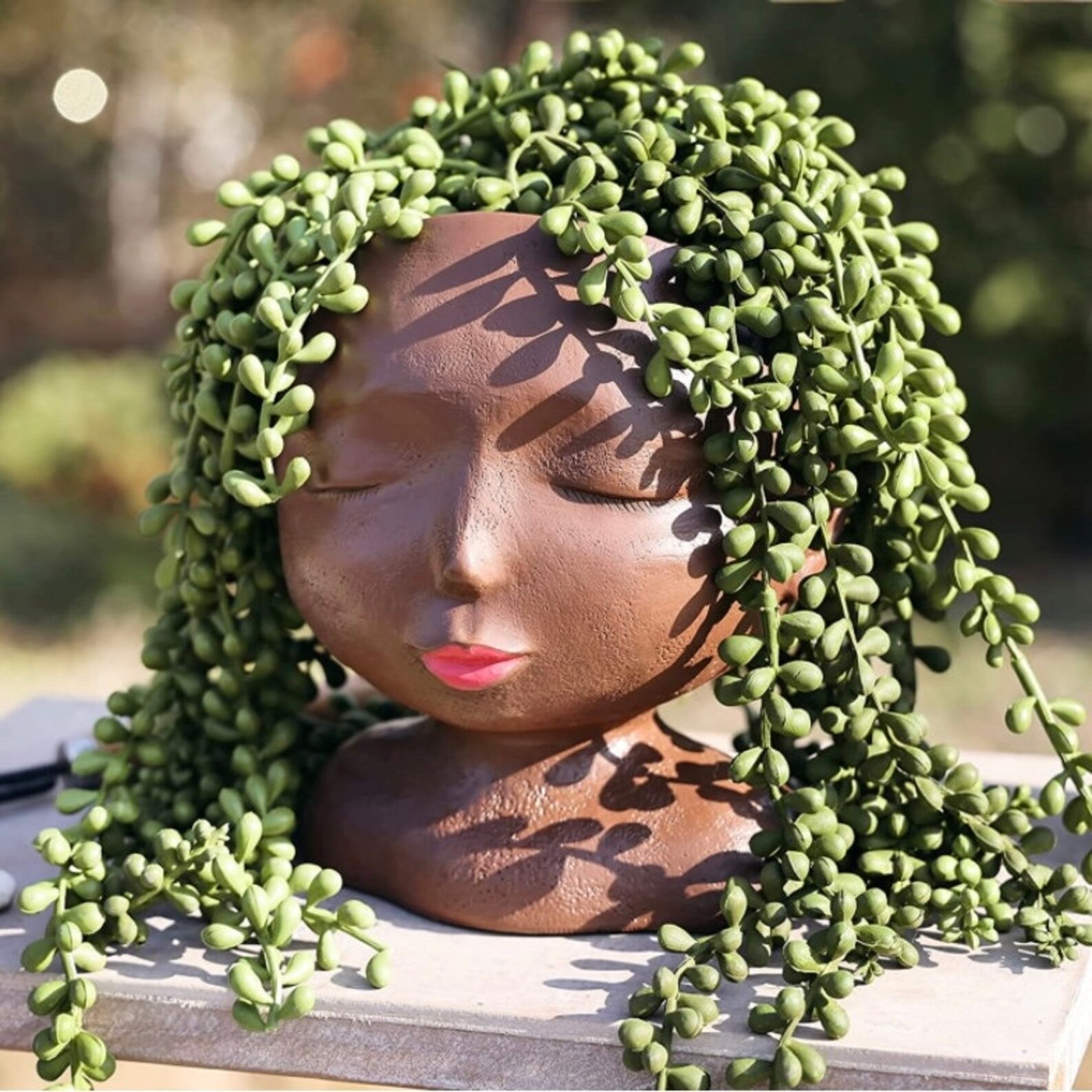 Woman Head Planter Fun Unique Customizable Lady Head Planter Etsy