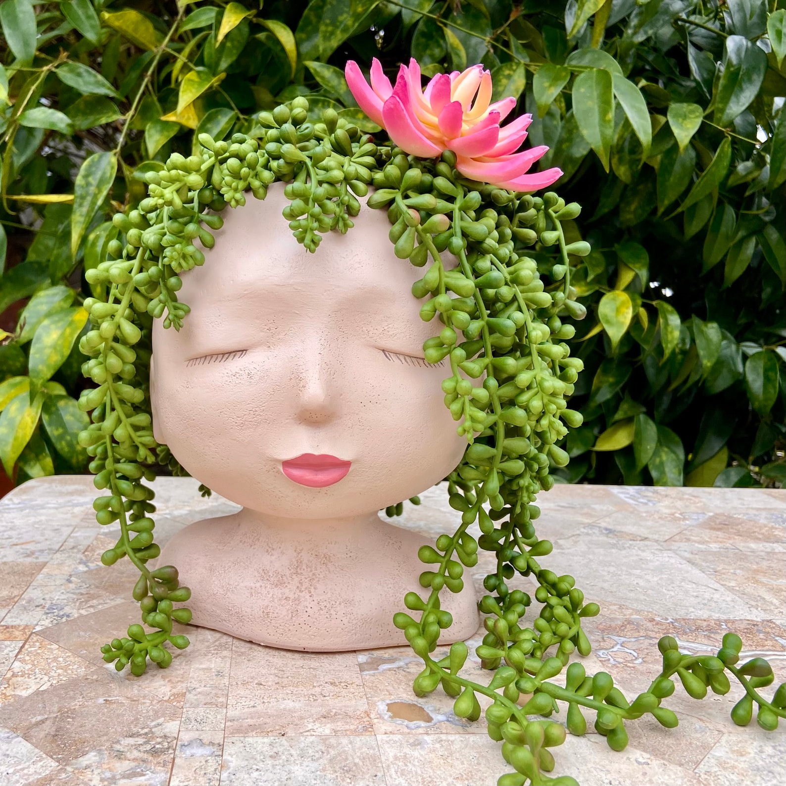 Woman Head Planter Fun Unique Customizable Lady Head Planter Etsy