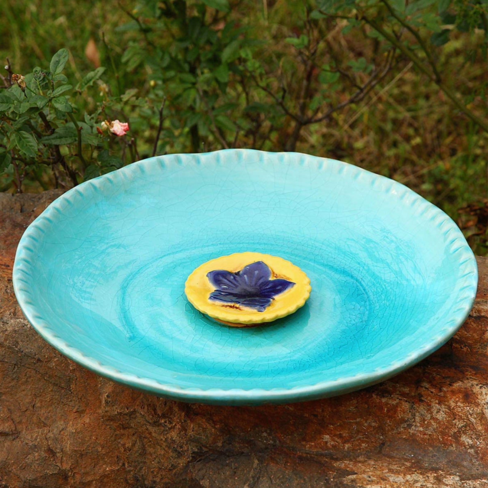 Ceramic Bird Bath Bowl Outdoor 12 Garden Bird Bath Etsy