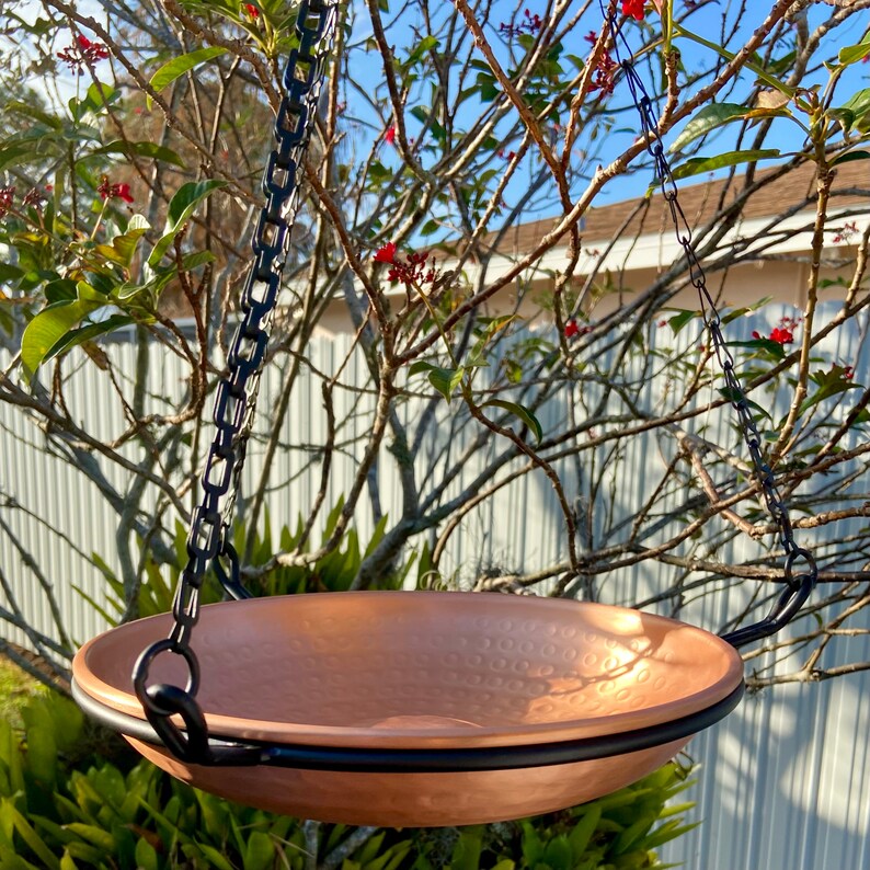 Solid Copper Bird Bath Hanging Bird Bath Metal Bird Bath Etsy