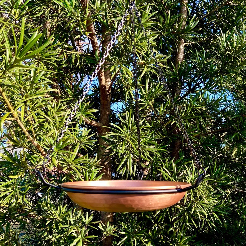 Solid Copper Bird Bath Hanging Bird Bath Metal Bird Bath Etsy