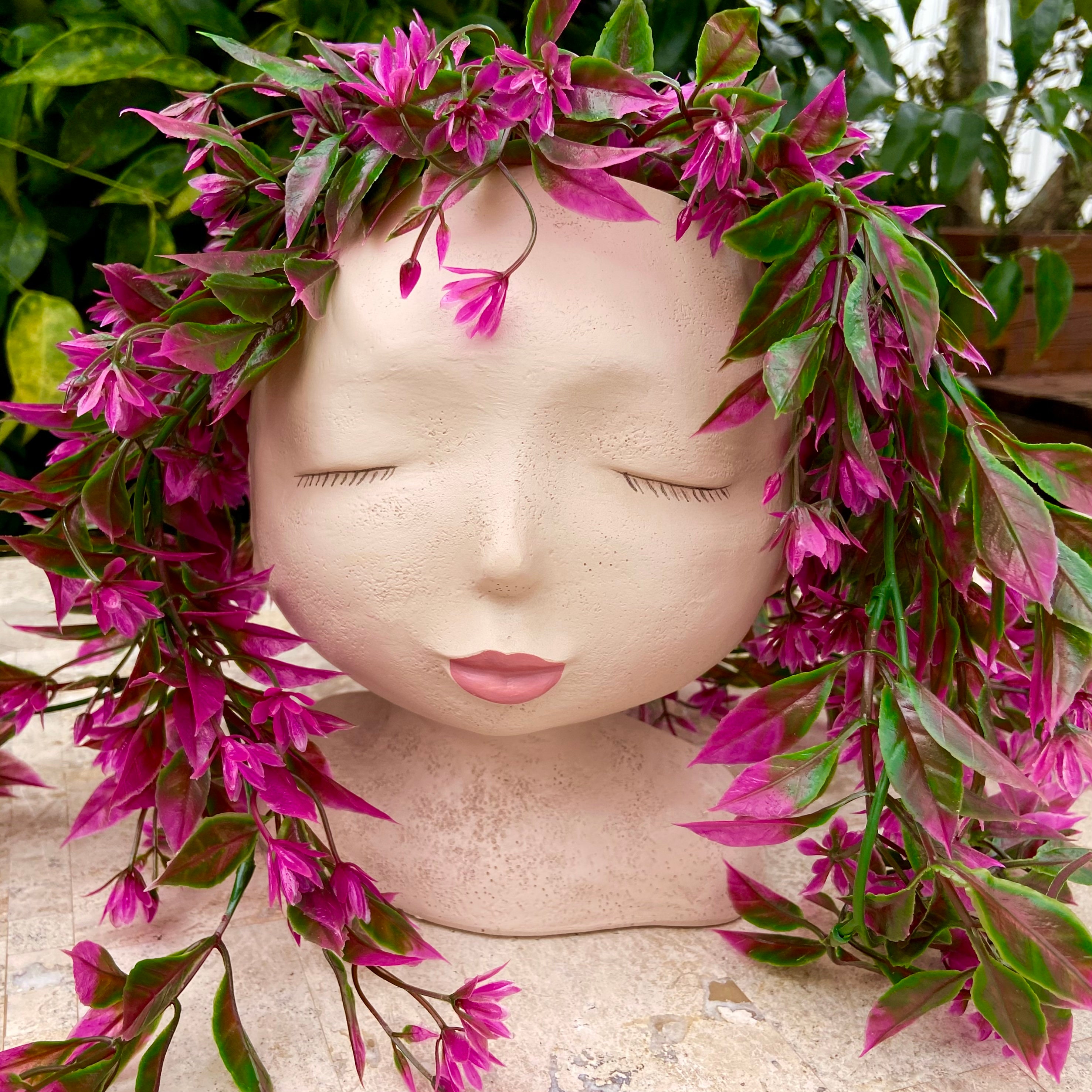 Woman Head Planter Fun Unique Customizable Lady Head Planter Etsy
