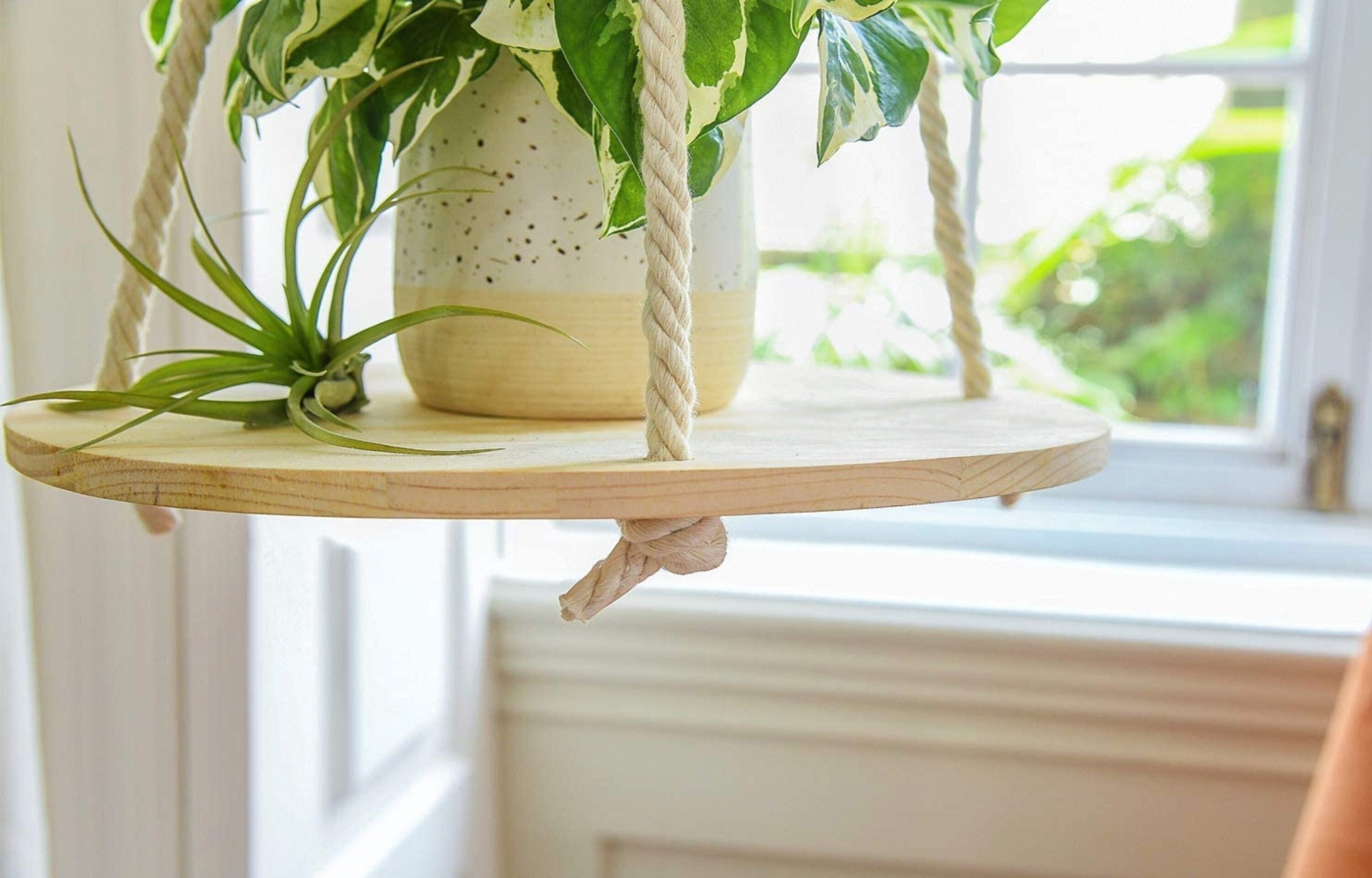 Hanging Plant Stand Modern Indoor Plant Stand Round Wooden - Etsy
