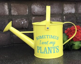 Yellow watering can | Watering can indoor plants | Watering can with sprinkler | Watering can outdoor | Funny Plant lover gift | Gardening