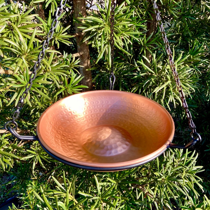 Solid Copper Bird Bath Hanging Bird Bath Metal Bird Bath Etsy
