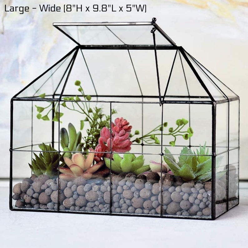Large Glass Terrarium Containers With Lid Victorian Closed Etsy