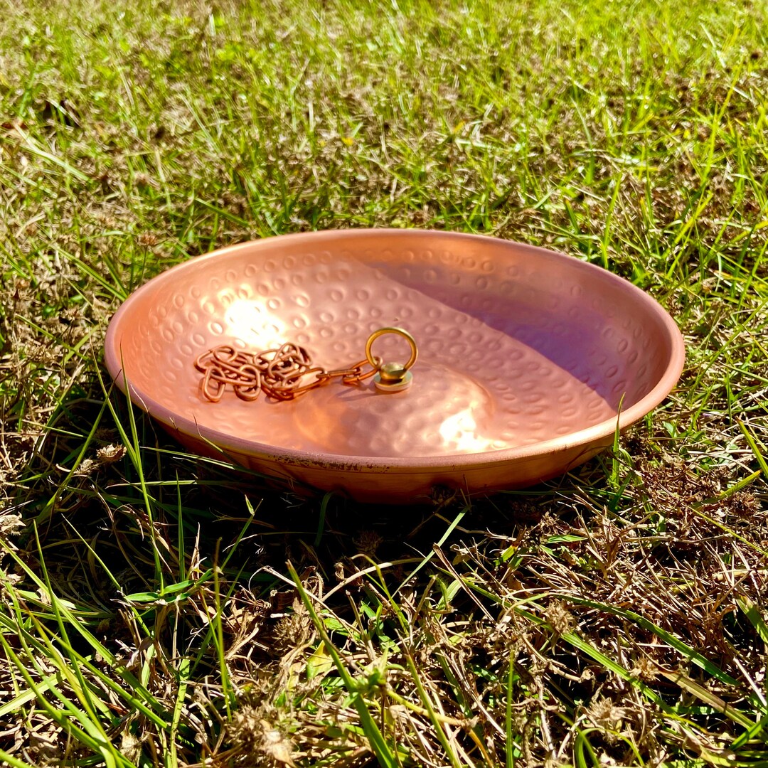 Pure Copper Rain Chain Basin 11 18 Hanging Copper Bird Bath Outdoor