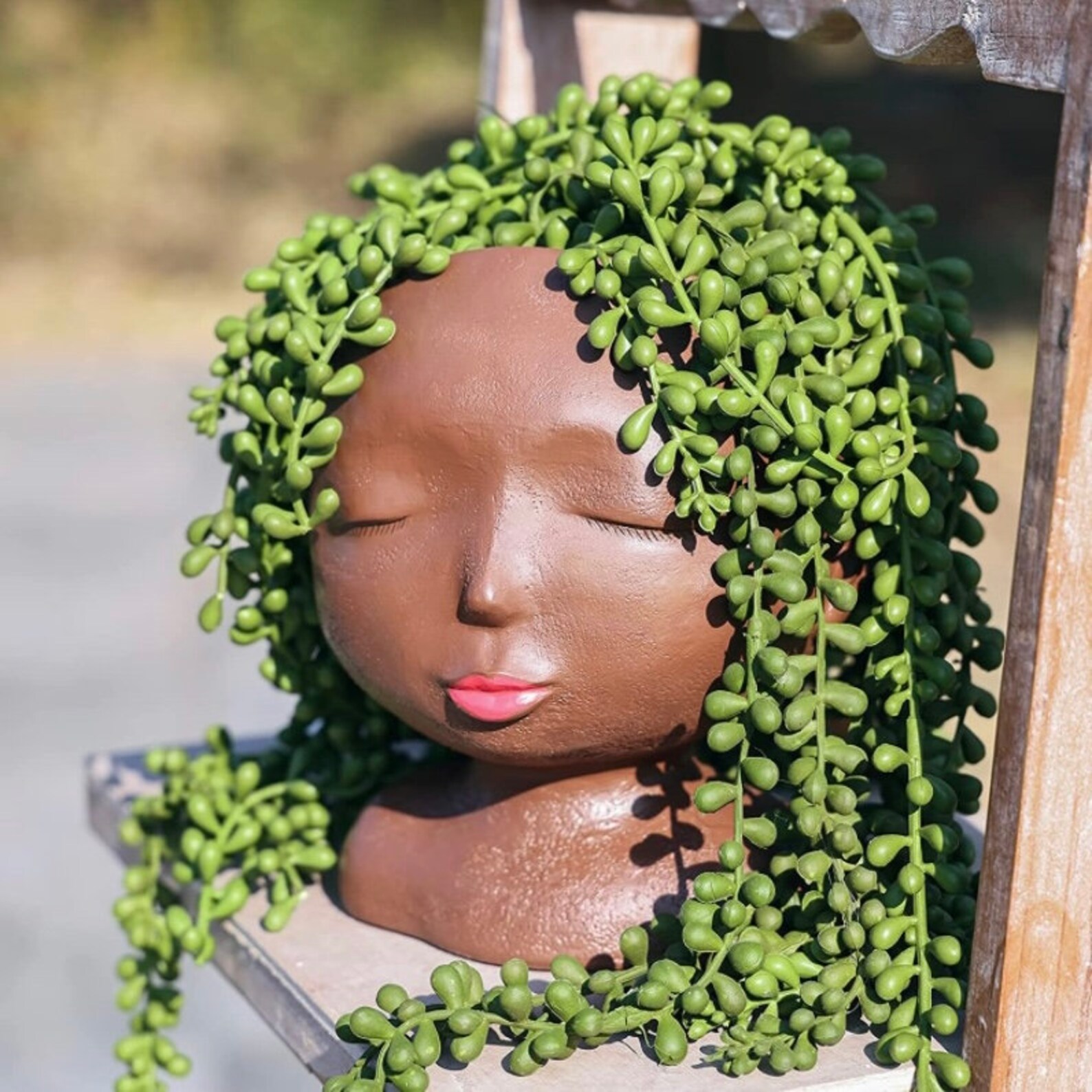 Woman Head Planter Fun Unique Customizable Lady Head Planter Etsy