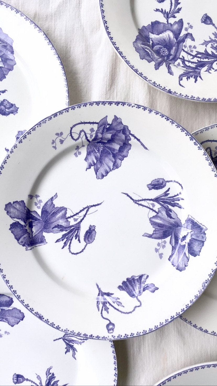 Feria. Assiette Plate Terre de Fer U & C Sarreguemines. Français Antique. Vintage Très Bon État. Pla