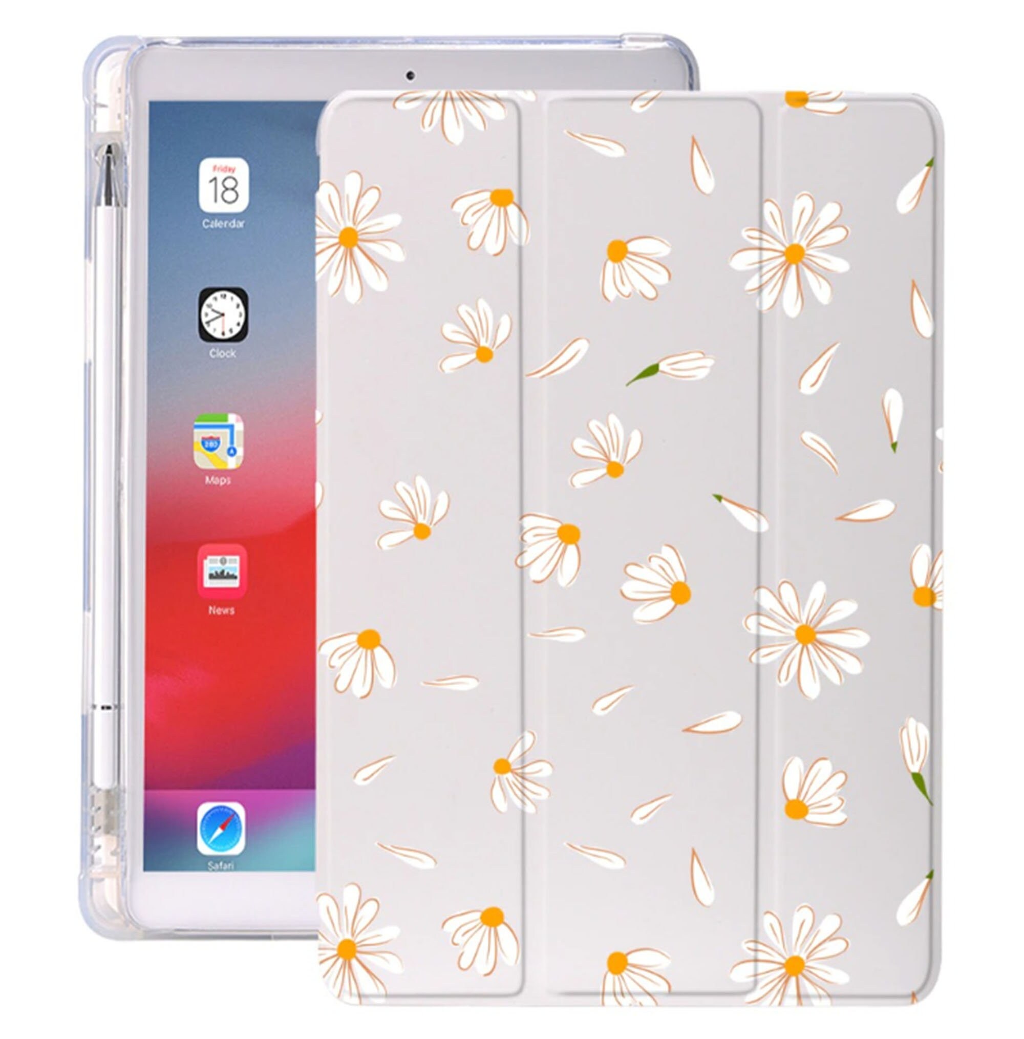 Ipad 8th generation case ipad 102 case slim flower design premium leather case folio stand