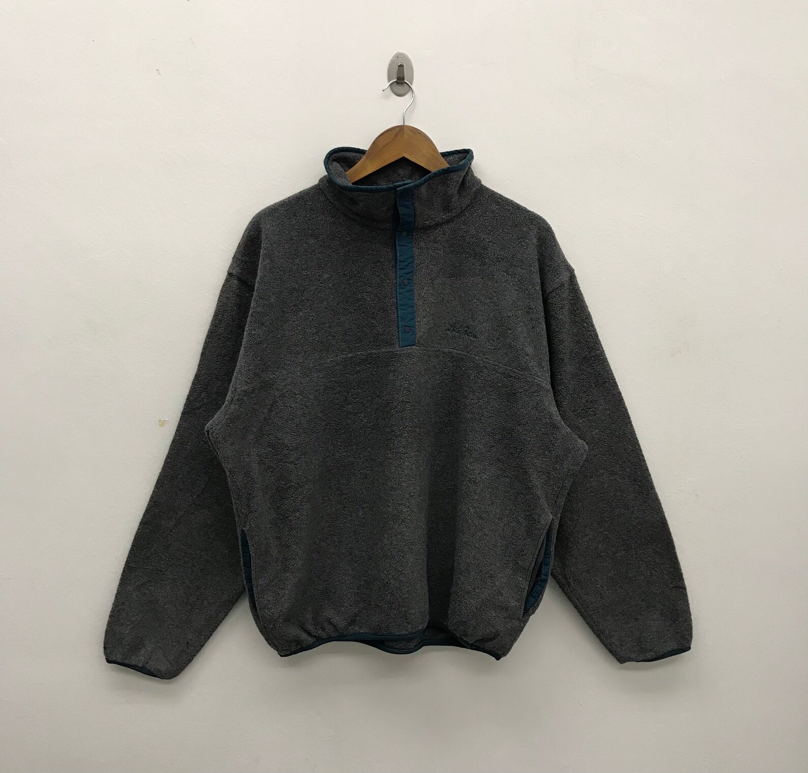 L.L. Bean Half Button Fleece Sweater 328 | Etsy