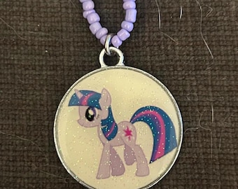 Handmade Sparkly My Little Pony twilight sparkle Necklace