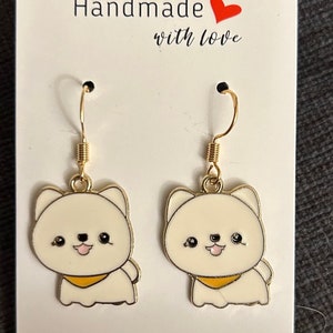 Handmade cute Pomeranian dog earrings