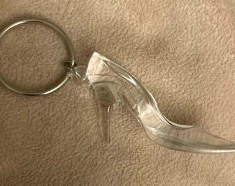 Handmade Disney Cinderella glass slipper keychain