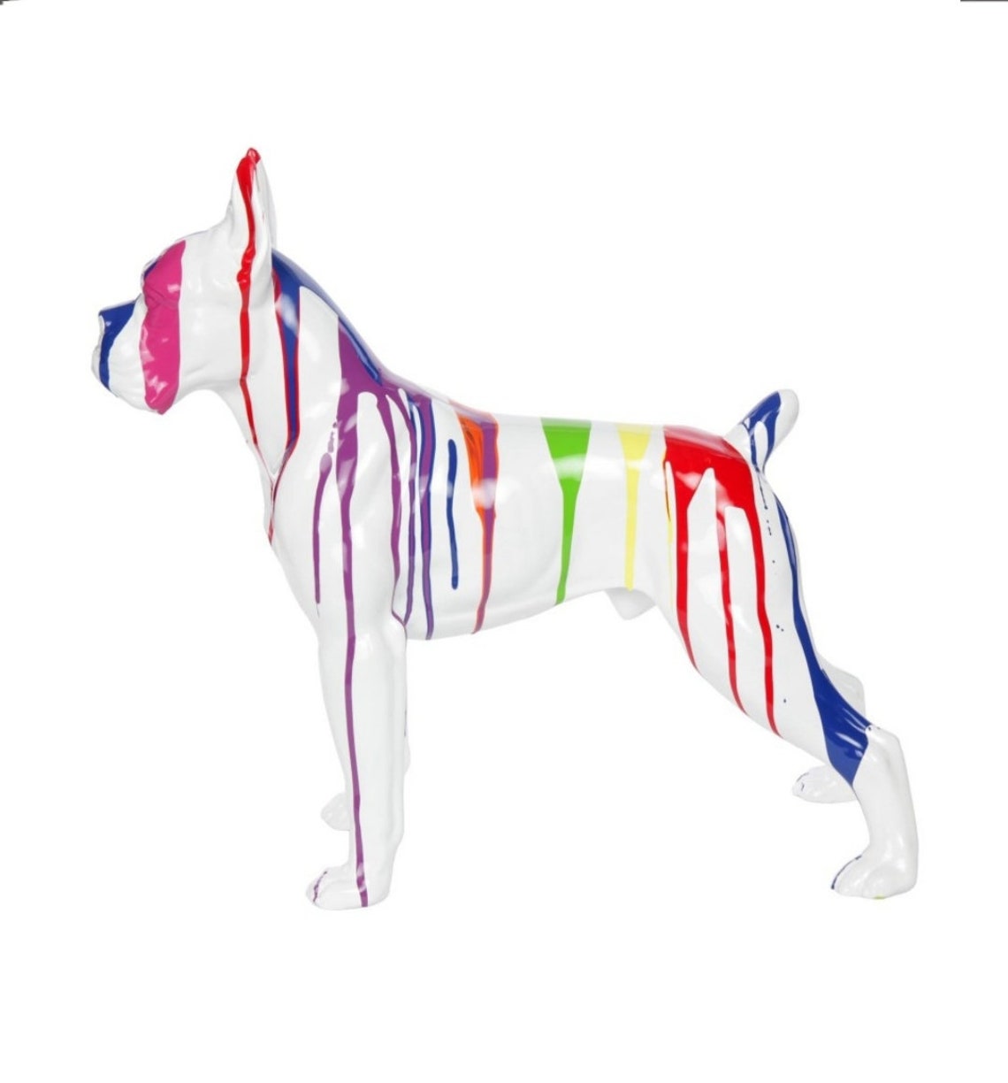 Large Resin Boxer Dog Statue With Drops for Decoration Height Etsy