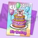 Printable Happy Birthday Card Sticker Coloring Page - Etsy