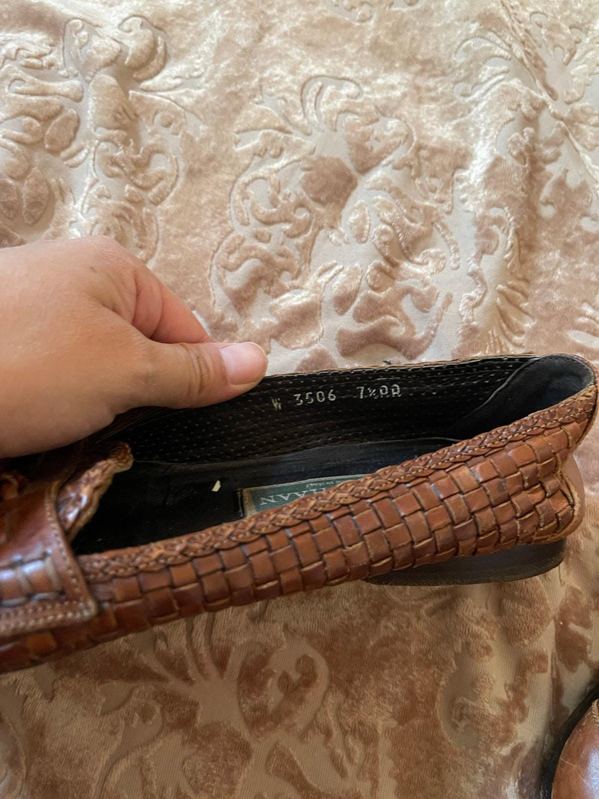 Vintage 80s Cole Haan Brown Woven Loafers Size 7.5 Narrow - Etsy