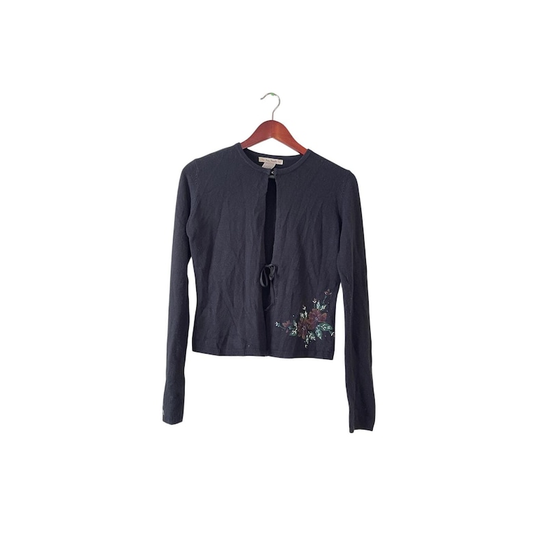 Vintage free people tie front boho cottagecore cardigan medium image 1