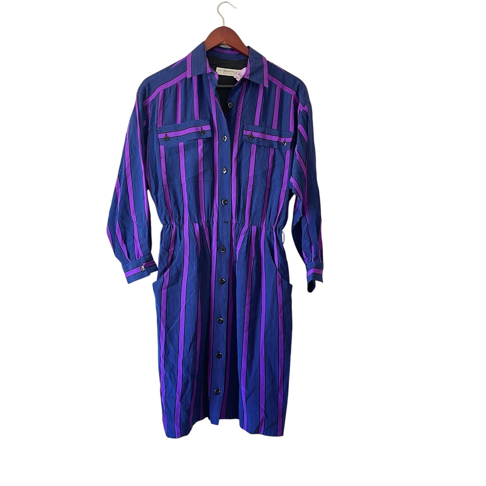 liz claiborne dress shirts Liz Claiborne Men's Long Sleeve Black Dress Shirt Large Wrinkle-free 16.5 32/33