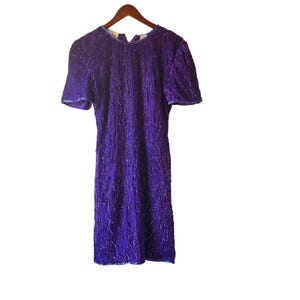 Purple Sequin Short Sleeve Dress - Etsy