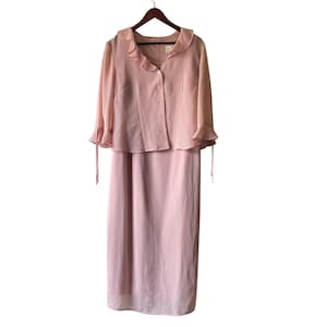 Vintage 90s miss dorby pink matching dress and jacket set size 14